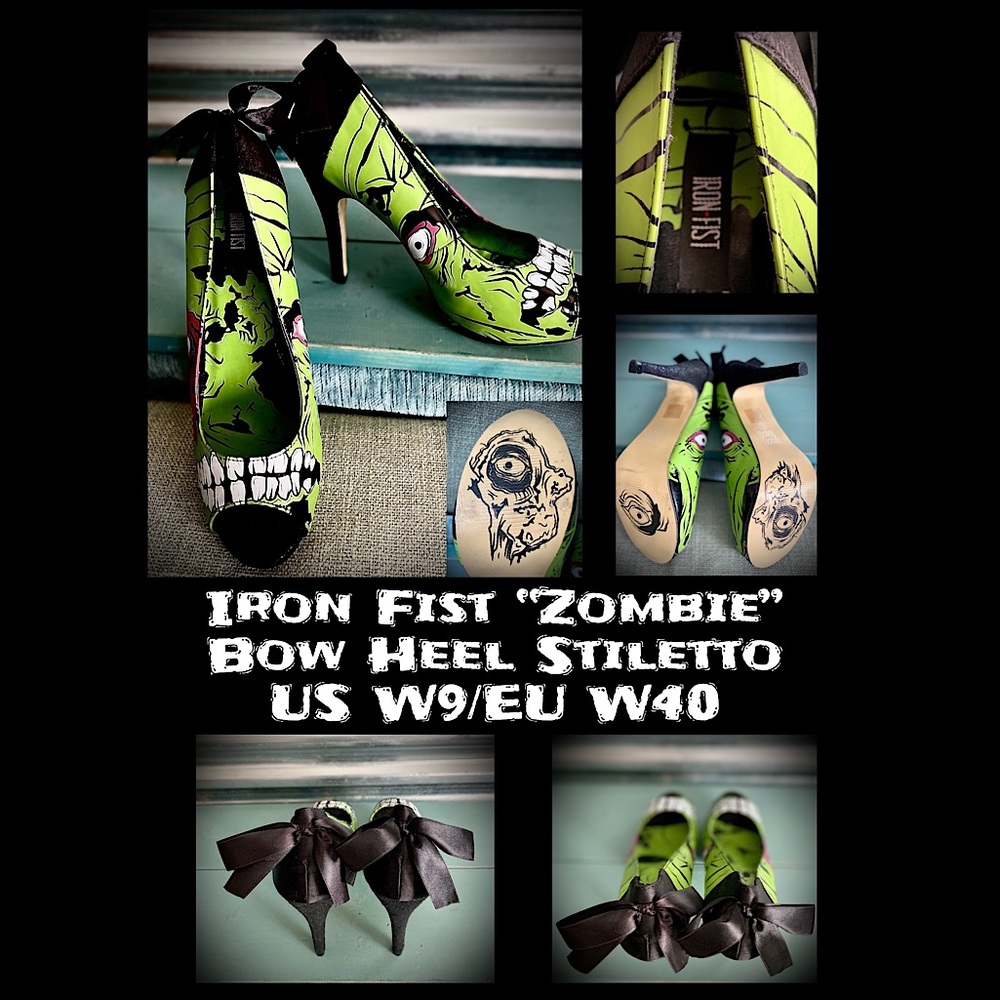 Iron Fist “Zombie” Bow-heel Stilettos Size EU40/US9; Used, like new, no box.